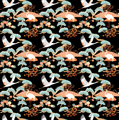 Fabric roller blind for window Flying heron