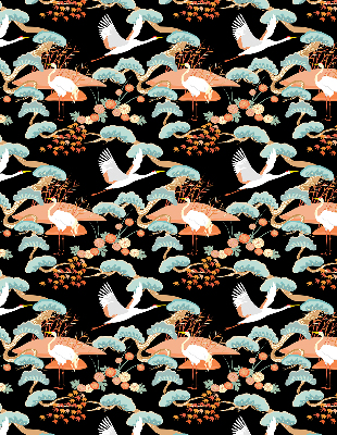 Fabric roller blind for window Flying heron