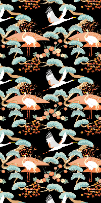 Fabric roller blind for window Flying heron