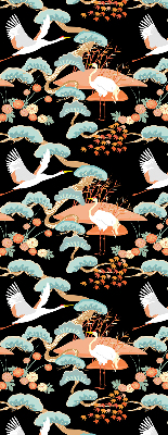 Fabric roller blind for window Flying heron