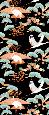 Fabric roller blind for window Flying heron
