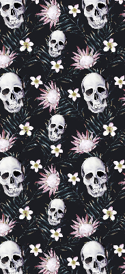 Blackout roller blind Skulls among flowers