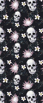 Blackout roller blind Skulls among flowers