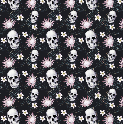 Blackout roller blind Skulls among flowers