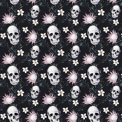 Blackout roller blind Skulls among flowers