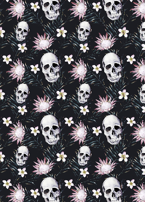 Blackout roller blind Skulls among flowers