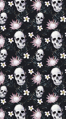 Blackout roller blind Skulls among flowers