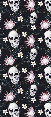 Blackout roller blind Skulls among flowers