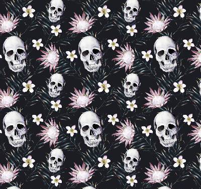 Blackout roller blind Skulls among flowers