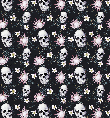 Blackout roller blind Skulls among flowers