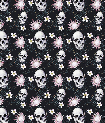 Blackout roller blind Skulls among flowers