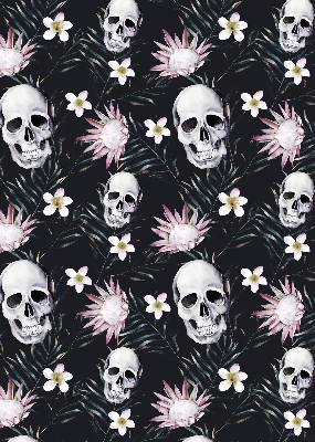 Blackout roller blind Skulls among flowers