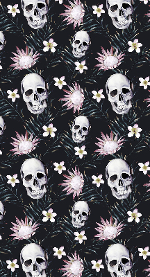 Blackout roller blind Skulls among flowers