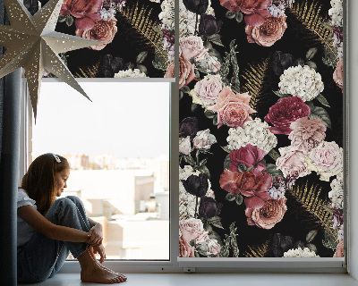 Blackout roller blind for window A bouquet of roses