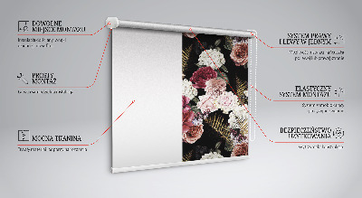 Blackout roller blind for window A bouquet of roses