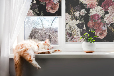 Blackout roller blind for window A bouquet of roses
