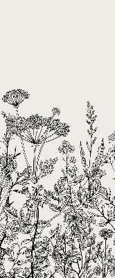 Blackout roller blind with a gray floral pattern