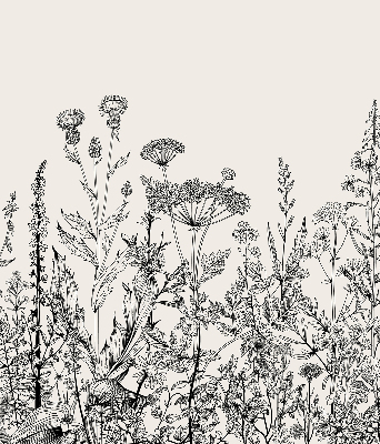Blackout roller blind Gray flowers