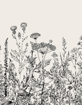 Blackout roller blind Gray flowers