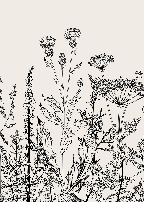 Blackout roller blind Gray flowers