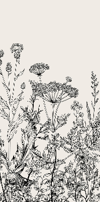 Blackout roller blind Gray flowers
