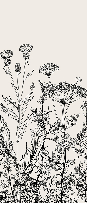 Blackout roller blind Gray flowers