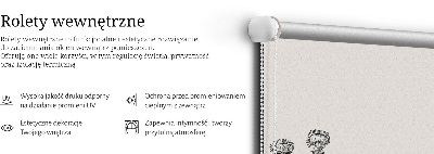 Blackout roller blind Gray flowers