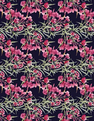Blackout roller blind with exotic flower print
