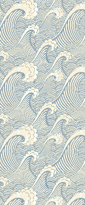 Fabric roller blind for window Water waves