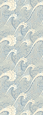 Fabric roller blind for window with water waves pattern