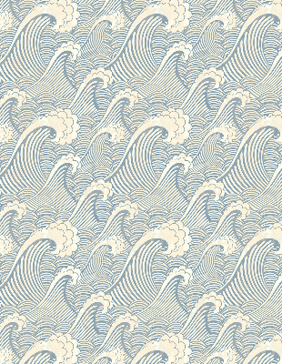 Fabric roller blind for window Water waves