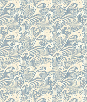Fabric roller blind for window Water waves