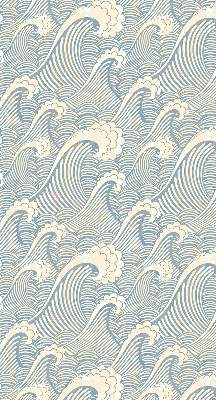 Fabric roller blind for window Water waves