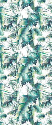 Blackout roller blind with leaves pattern