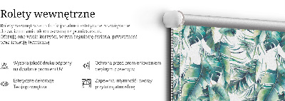 Blackout roller blind with leaves pattern