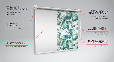 Blackout roller blind with leaves pattern