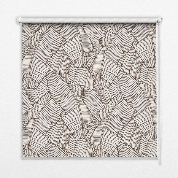 Blackout roller blind for window Drawn palm leaves