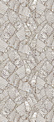 Blackout roller blind for window Drawn palm leaves