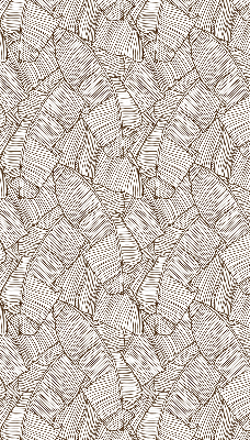 Blackout roller blind for window with a drawn palm leaves pattern