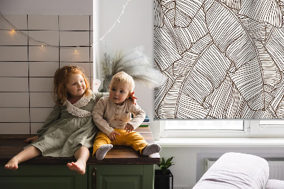 Blackout roller blind for window Drawn palm leaves