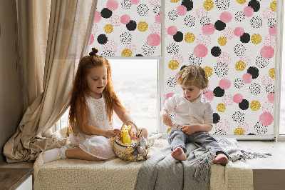 Blackout roller blind with a circles pattern