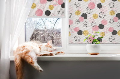 Blackout roller blind with a circles pattern