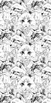 Fabric roller blind for window Drawn cats