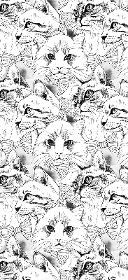 Fabric roller blind for window Drawn cats
