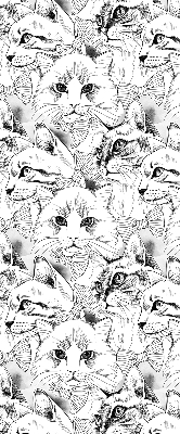 Fabric roller blind for window Drawn cats