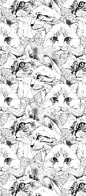 Fabric roller blind for window Drawn cats