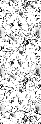 Fabric roller blind for window Drawn cats