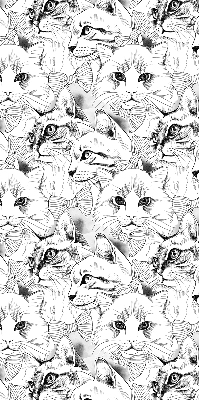 Fabric roller blind for window Drawn cats