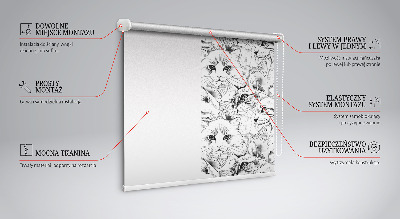Fabric roller blind for window Drawn cats