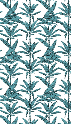 Blackout roller blind with a palm leaf pattern